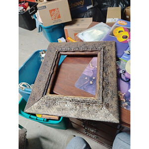 1800's Wood and Gesso Victorian Rocco Shabby Chic Baroque Picture Mirror Frame